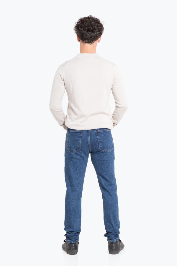 Jeans Hombre Skinny Azul Focalizado Suave-5