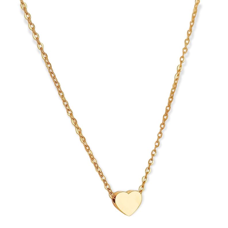 Cadena con dije Corazon Minimalista Niña Chapada En Oro 18k-0