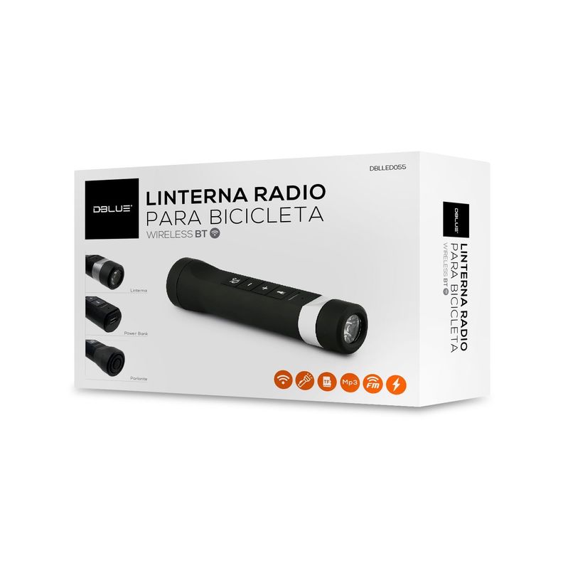 Linterna Radio Parlante Bluetooth Para Bicicleta Dblue-3