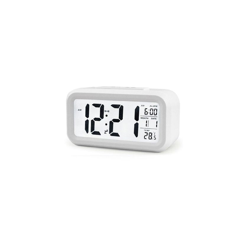 Reloj Despertador Digital Con Pantalla Led Blanco-0