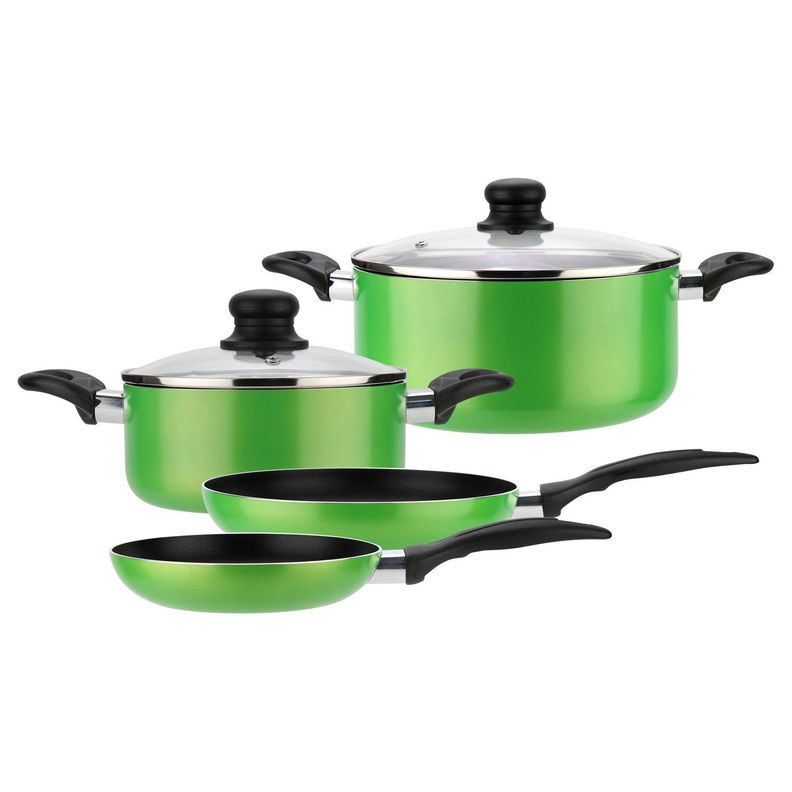 Batería de cocina de aluminio 6 Piezas Verde Gourmet-0