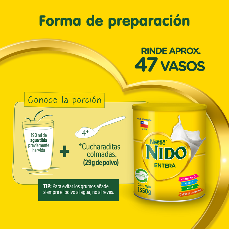 Leche en polvo Nido® Entera Tarro 1350g Pack X2-2
