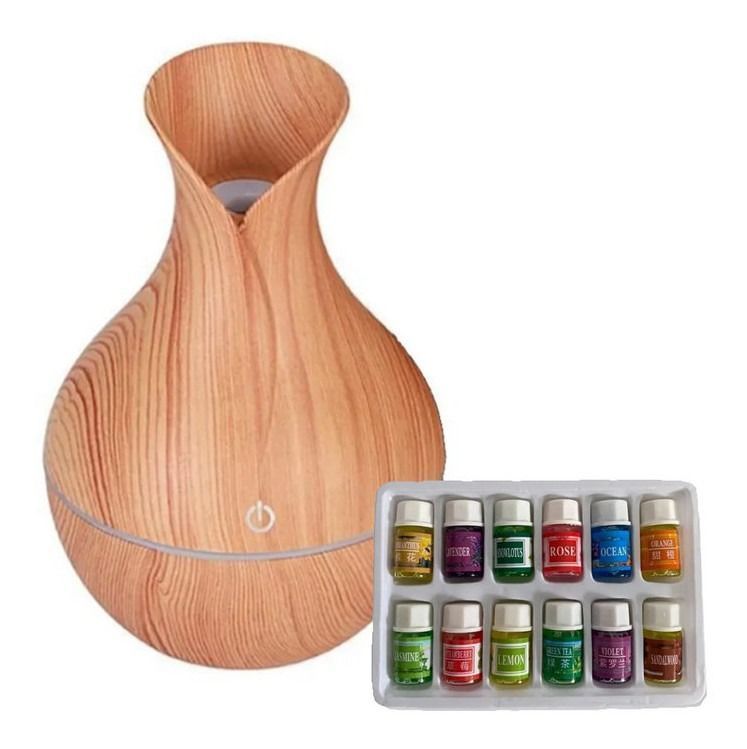 Humidificador Aromatizador Jarron + 12 Esencias-0