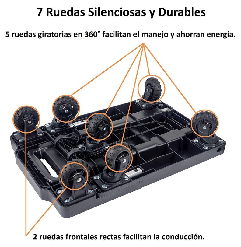 Carro Plegable De Carga Tipo Plataforma 150 Kilos 7 Ruedas Yegua-3