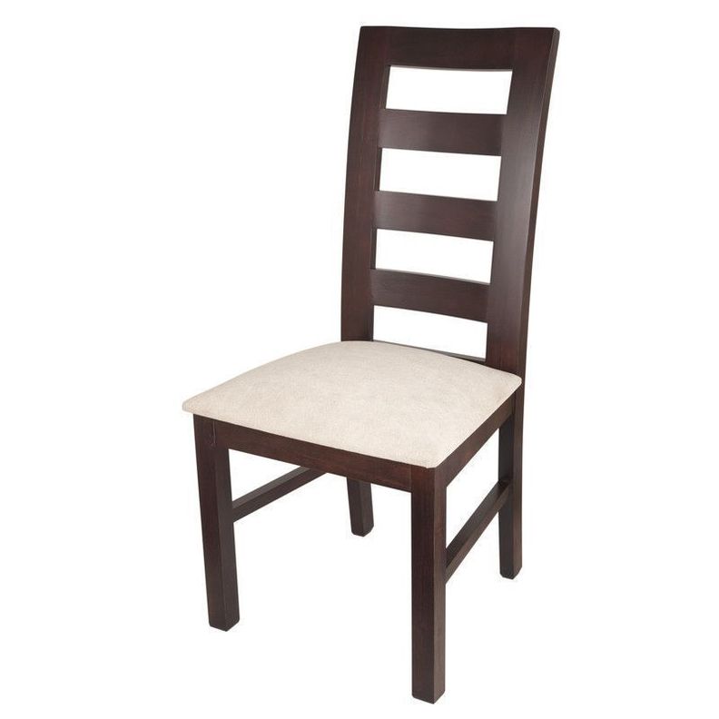 JUEGO DE COMEDOR AMELIA RECTANGULAR 8 SILLAS MADERA COLOR CHOCOLATE TAPIZ BEIGE JASPEADO-3