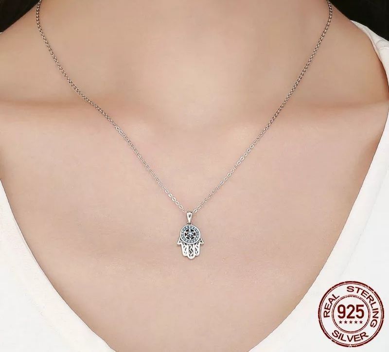 Collar Mano de Fatima Plata 925-4
