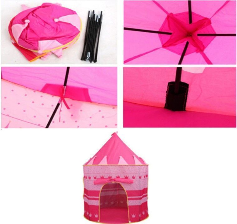 Carpa Castillo Niña portátil - ROSADO-1