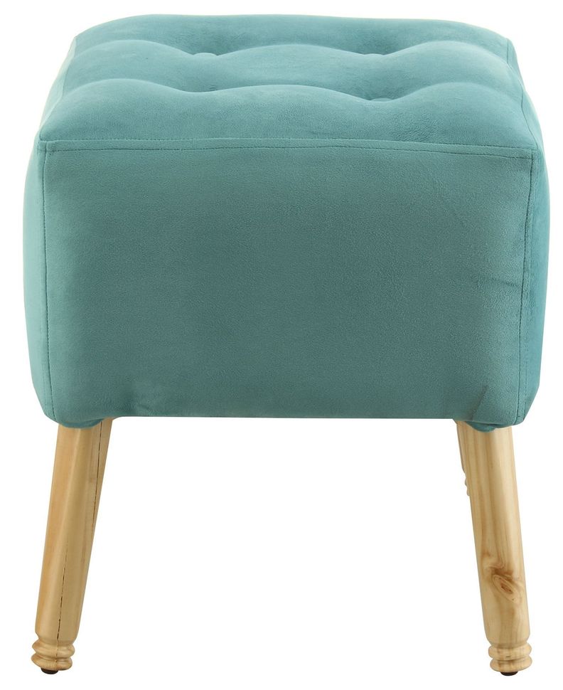 Pouf Alemania Turquesa Diseño Felpa 42x42x43 cm Máxima Design-0
