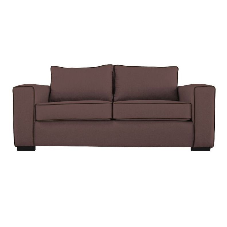 Sofa Gabro Chenille Tipo Lino Cafe 3 Cuerpos