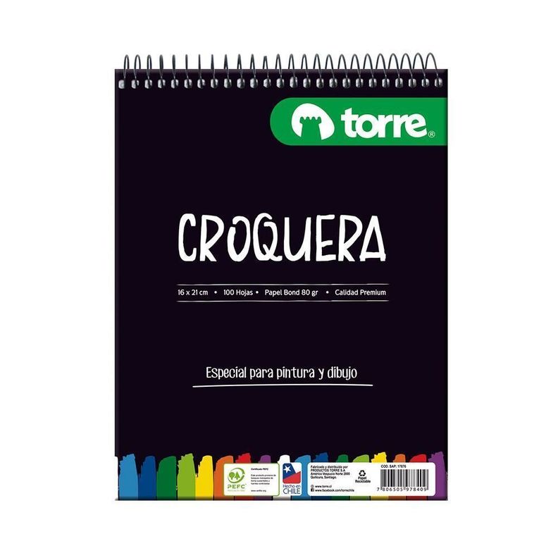 Croquera Torre 100 Hojas 16x21 cm-0