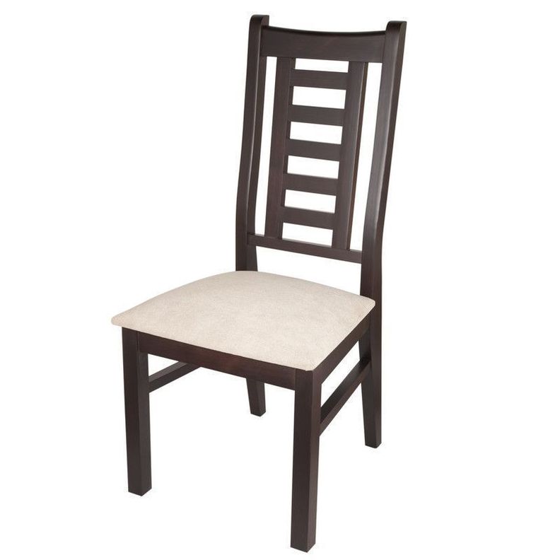 PACK 8 SILLAS PASCAL MADERA COLOR CHOCOLATE TAPIZ BEIGE JASPEADO-1