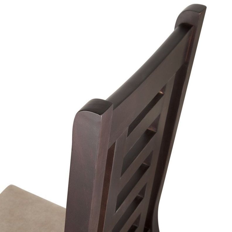 PACK 8 SILLAS PASCAL MADERA COLOR CHOCOLATE TAPIZ BEIGE JASPEADO-2
