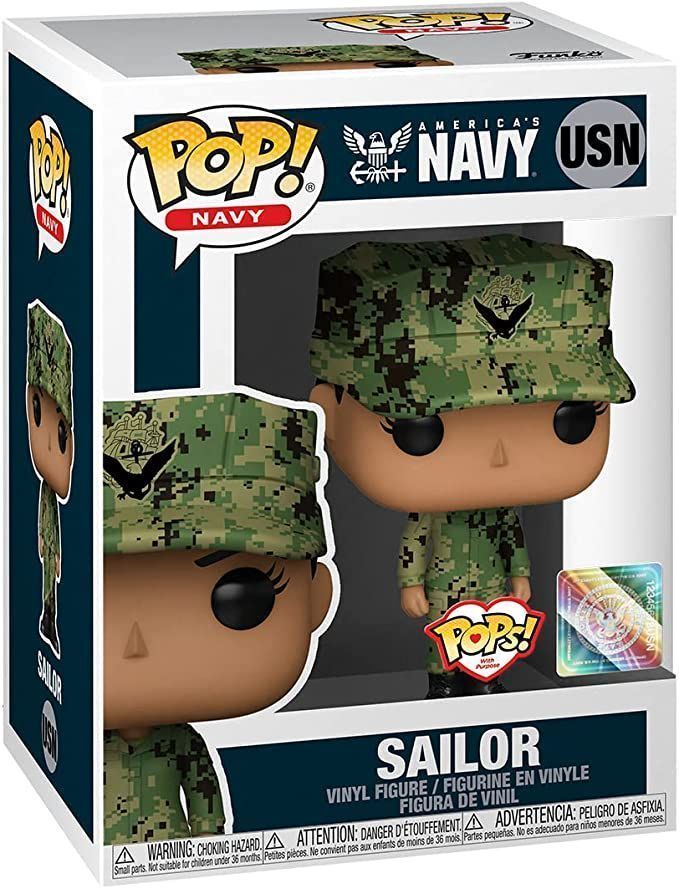 Figura Funko Pop, Marino EEUU mujer morena (uniforme de trabajo) - USN-1