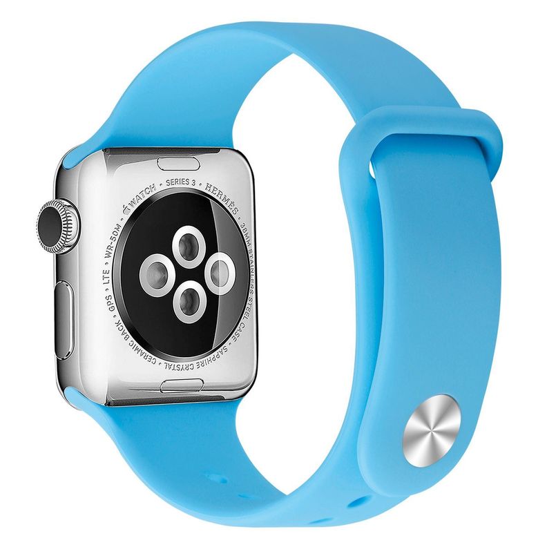 Correa Boton Compatible Iwatch Apple Watch Azul 38-40-41MM-0