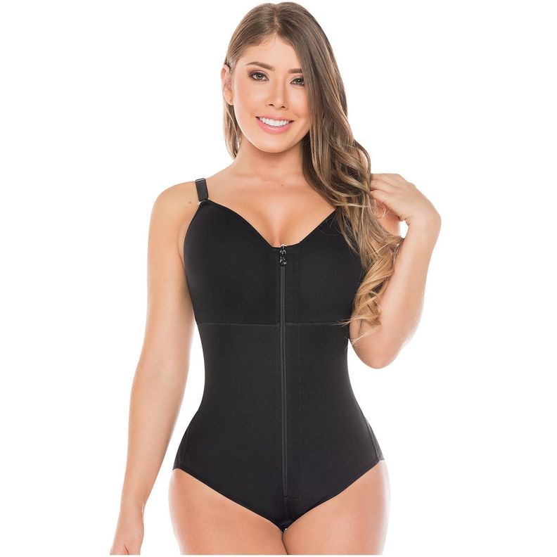 Faja Colombiana  Moldeadora y Reductora, Body Con Brasier 420 Negro-0