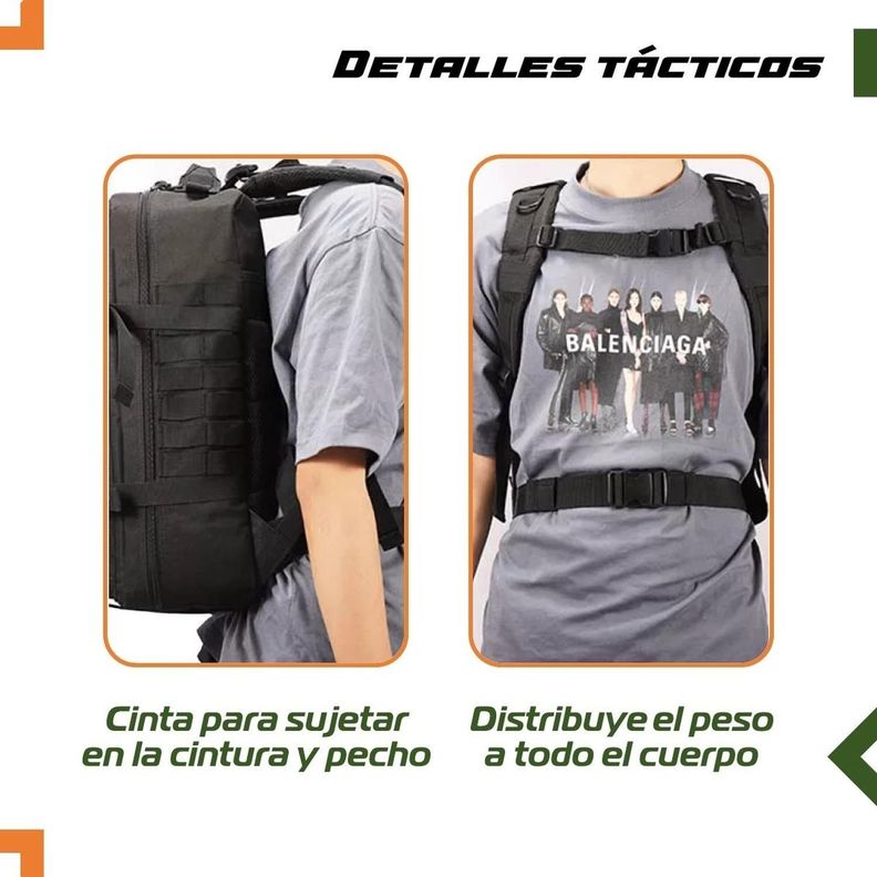 Mochila Tactica Militar Outdoor Pentagon 45L Impermeable-5
