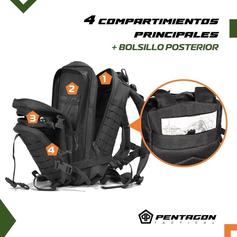 Mochila Tactica Militar Outdoor Pentagon 45L Impermeable-2