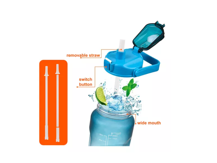 Pack 2 Botellas Agua Motivacionales De 2 Litros Y 900 Ml-1