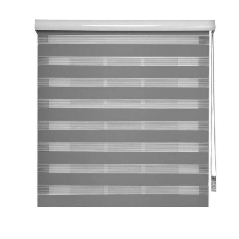 Cortina Roller Duo Zebra Dia Noche 60 X 200 Cm Gris-0
