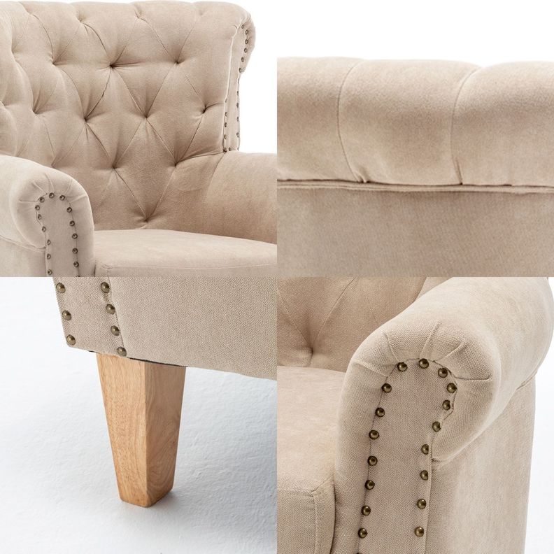 Poltrona de Lino Crema-4