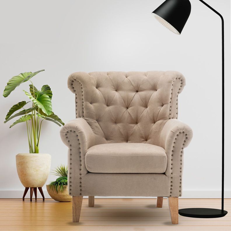 Poltrona de Lino Crema-5