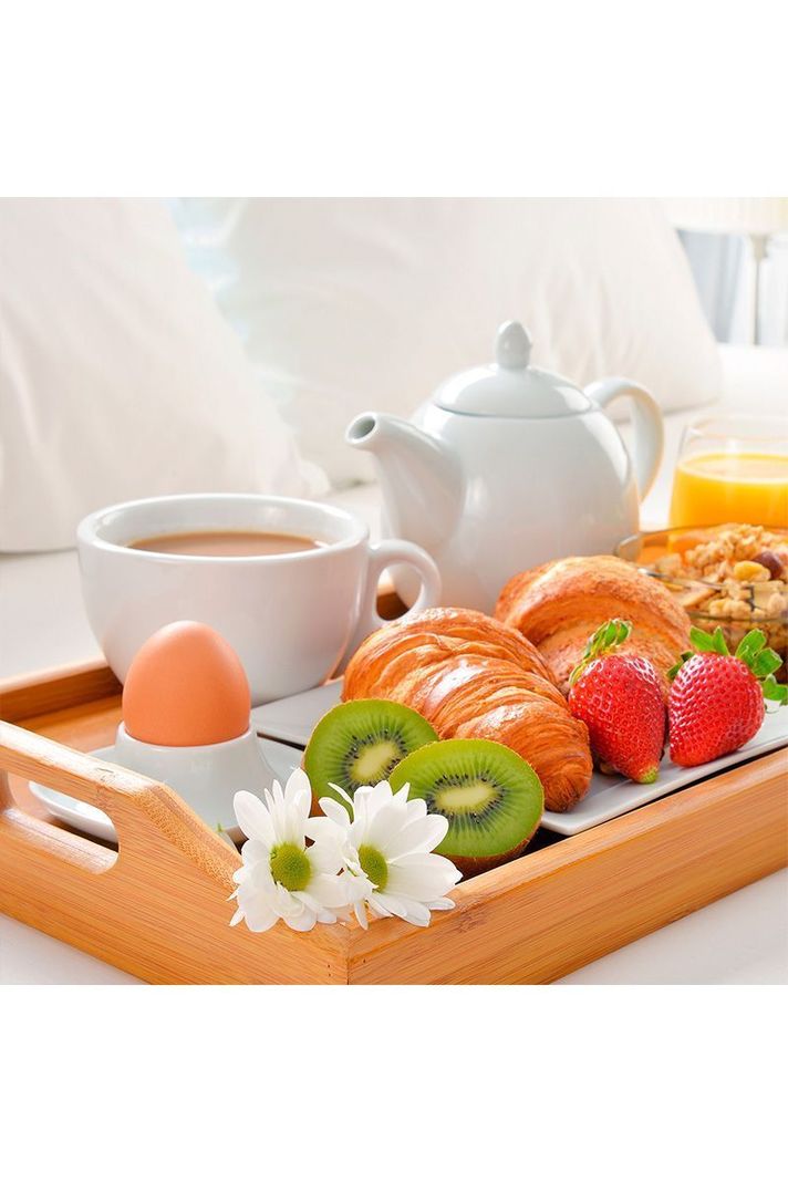 Mesa de Cama Desayuno Bandeja Plegable Beige-5