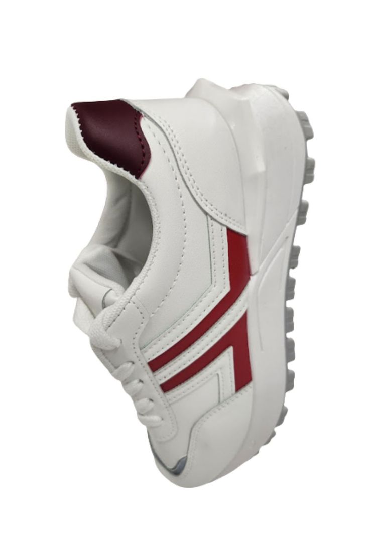 Zapatilla Urbana Mujer Blanco Rojo-2