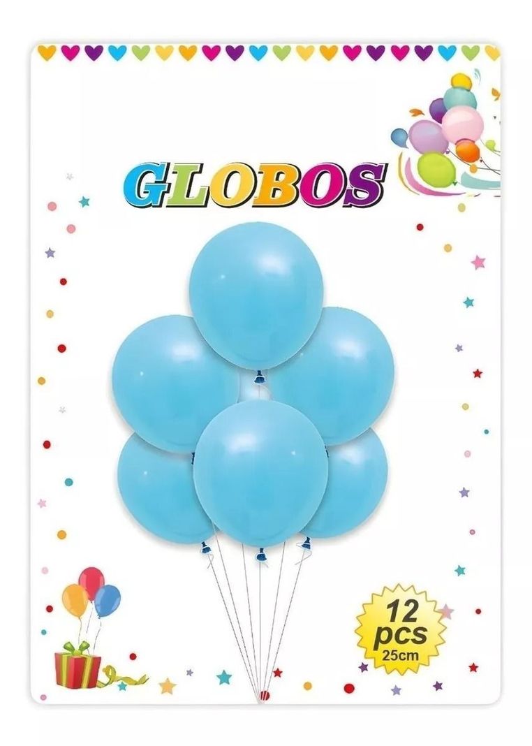 Pack X12 Set De Cumpleaños Globos Cumpleaños Globos Azul-2