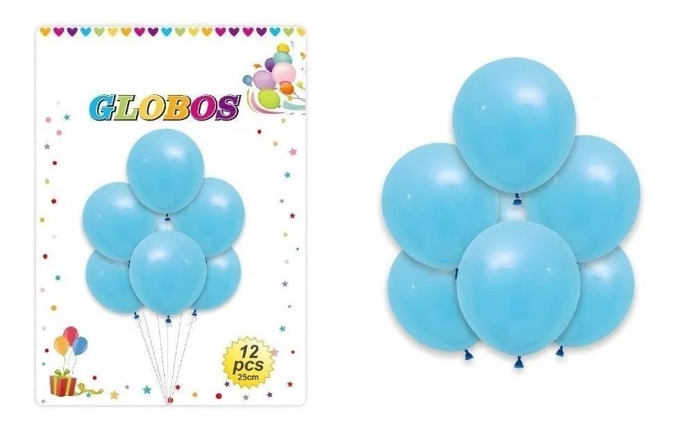 Pack X12 Set De Cumpleaños Globos Cumpleaños Globos Azul-3