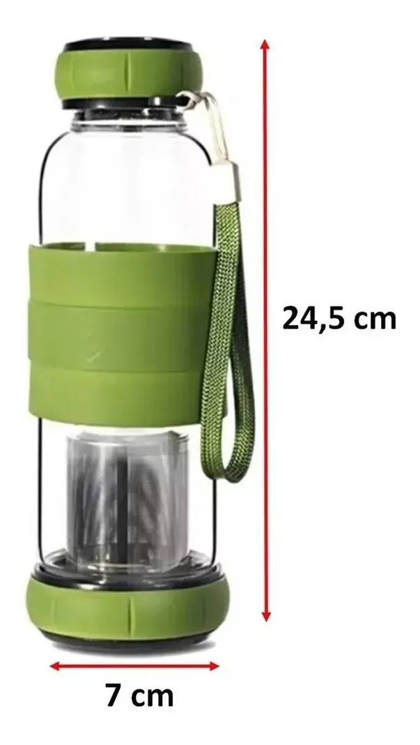 Botella de Vidrio Templado con Infusor de Té 500ml-2
