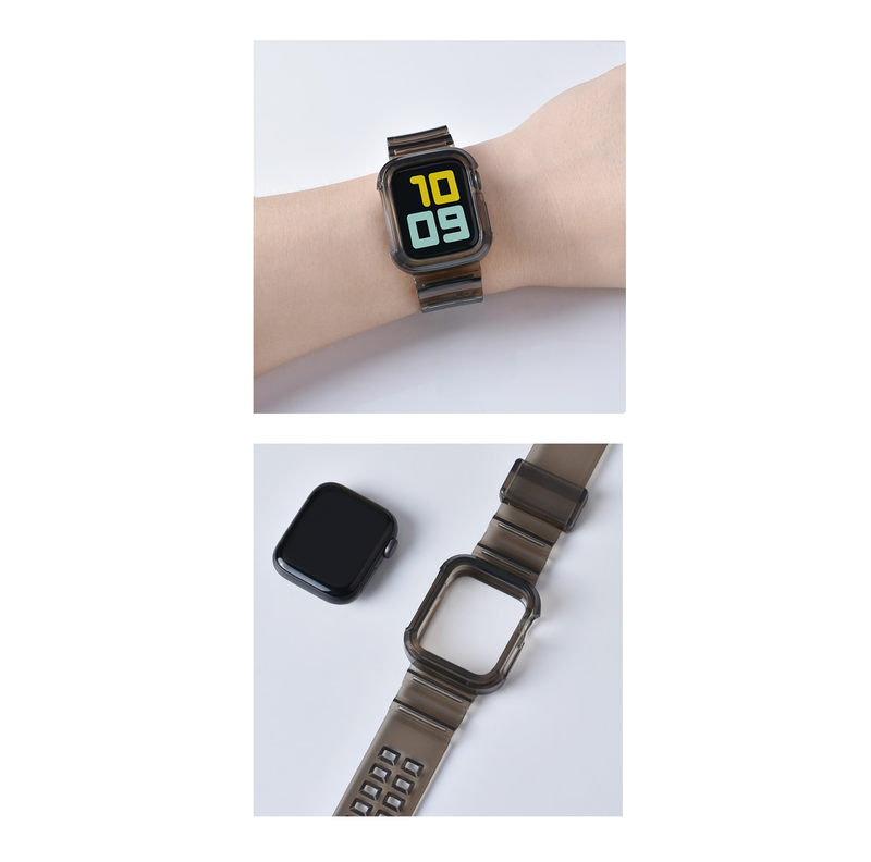 Correa Transparente + Funda Para Apple Watch Se 38 / 40 / 41mm / Amarillo-1