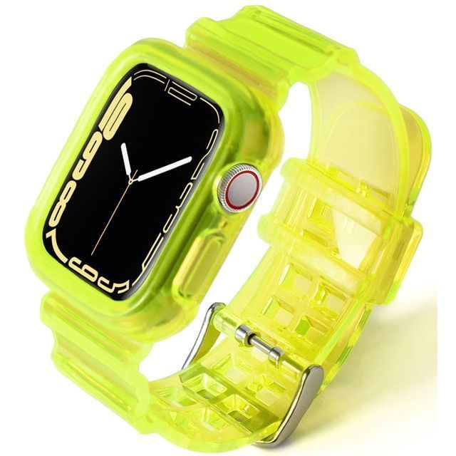 Correa Transparente + Funda Para Apple Watch Se 38 / 40 / 41mm / Amarillo-0