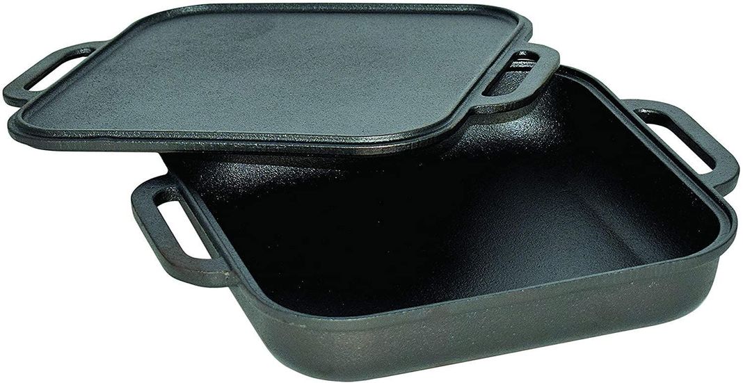 Set Sarten Con Plancha Reversible Hierro Fundido Jim Beam-2