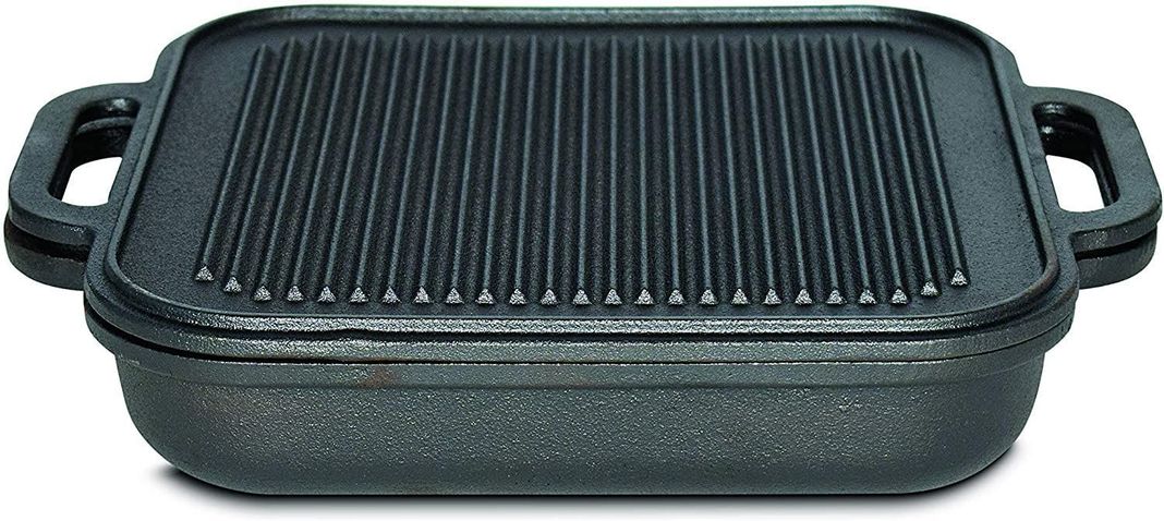 Set Sarten Con Plancha Reversible Hierro Fundido Jim Beam-0