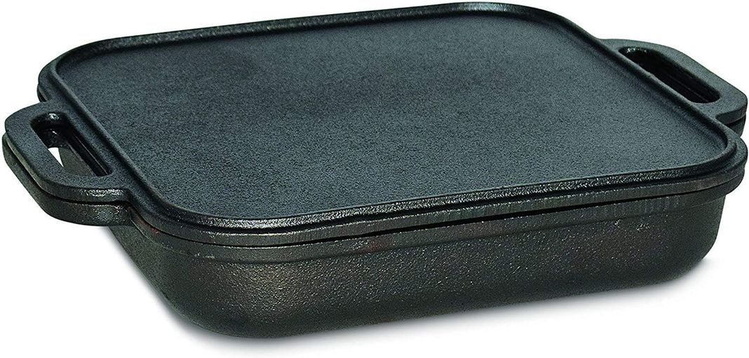 Set Sarten Con Plancha Reversible Hierro Fundido Jim Beam-1