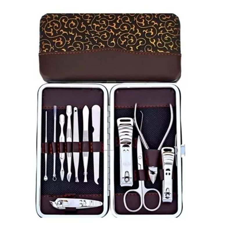 Estuche 12 Pcs Manicure Pedicure Acero Inoxidable-0