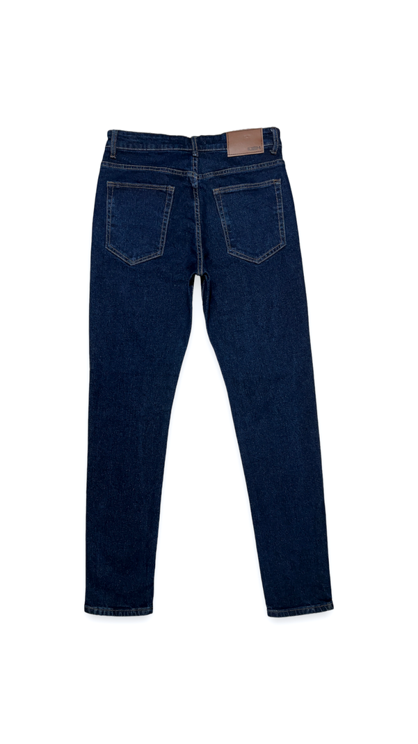 Jeans Hombre Slim Azul Oscuro Liso-7