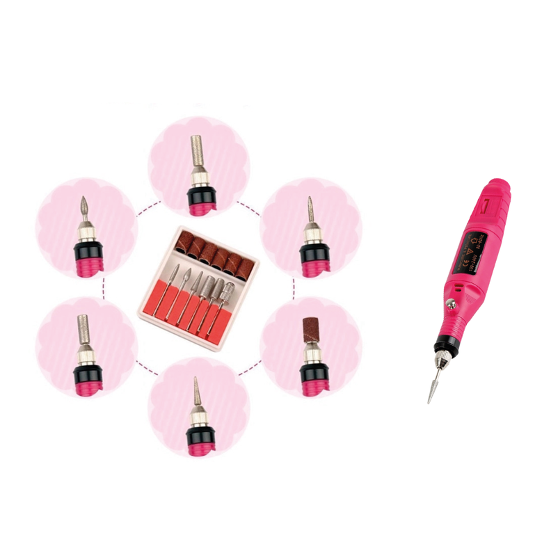 Kit Torno Taladro Profesional Para Cuidado De Uñas-3