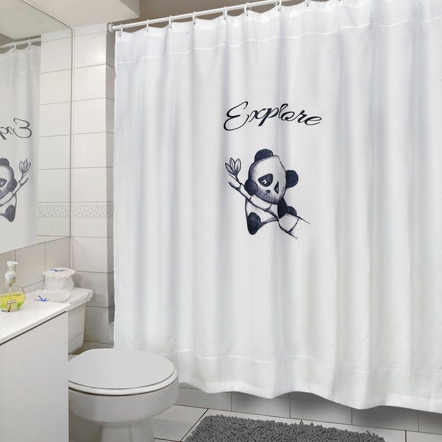 Cortina para Baño Estampada Pandita con Forro-2