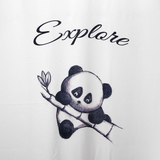 Cortina para Baño Estampada Pandita con Forro-1