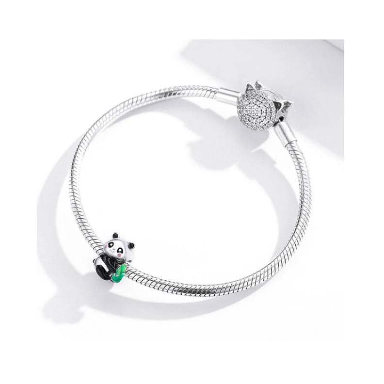 Charm Oso Panda en Plata Fina 925 SILVER HEART-2