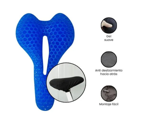Cojín Flexible De Gel Asiento Para Bicicletas Con Funda-1