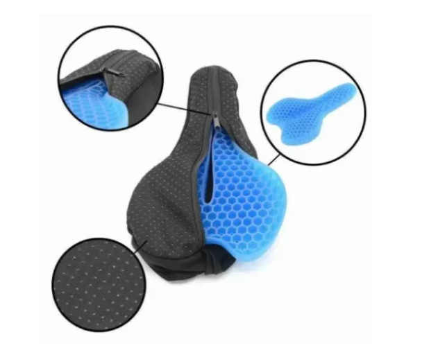 Cojín Flexible De Gel Asiento Para Bicicletas Con Funda-3