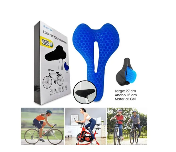 Cojín Flexible De Gel Asiento Para Bicicletas Con Funda-4