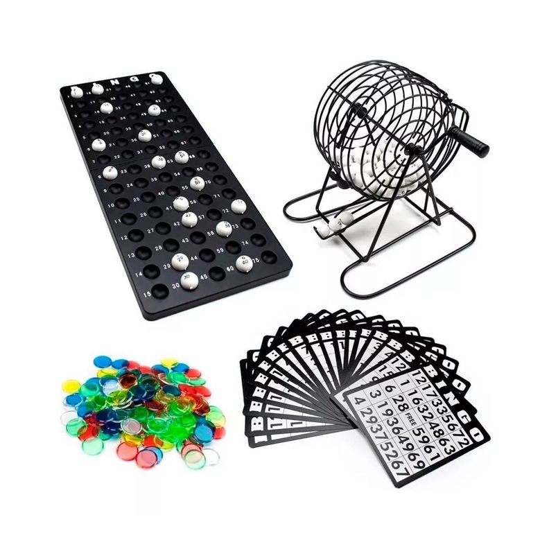 Set De Bingo Completo Incluye Tombola Fichas Y Pel-0