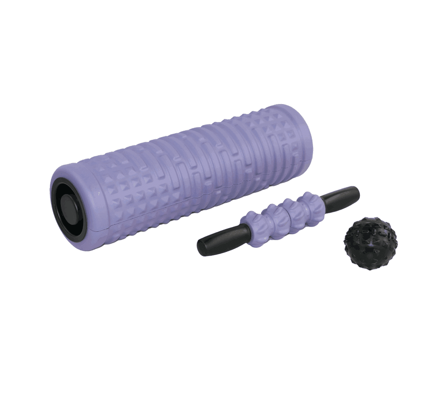 Foam Roller Pro 3 en 1 – Cilindro Masajeador Morado-0