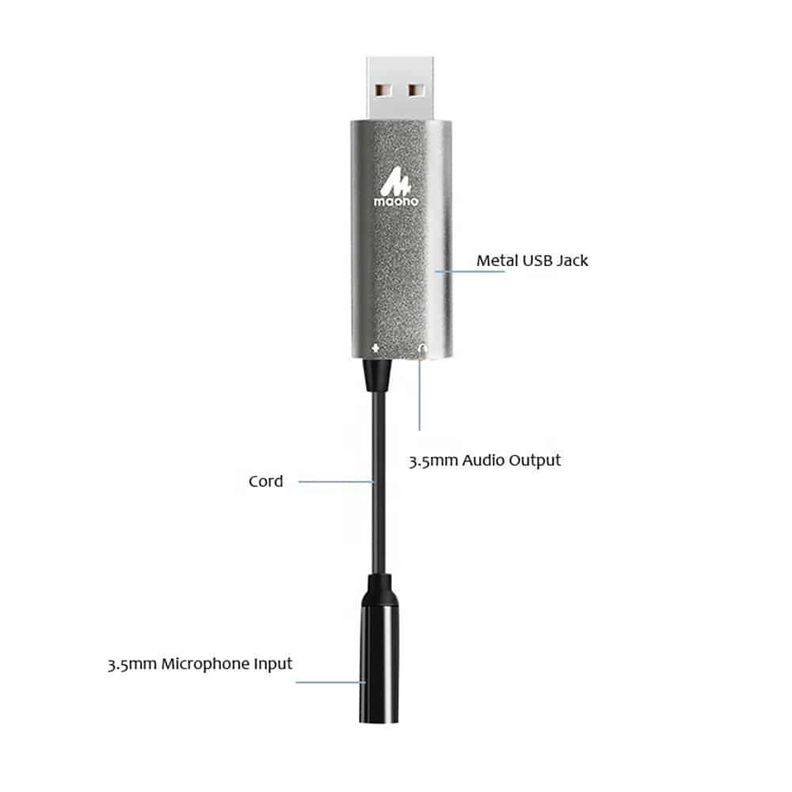 Tarjeta de sonido Maono AU-AD304, entrada USB – Windows/Mac-1