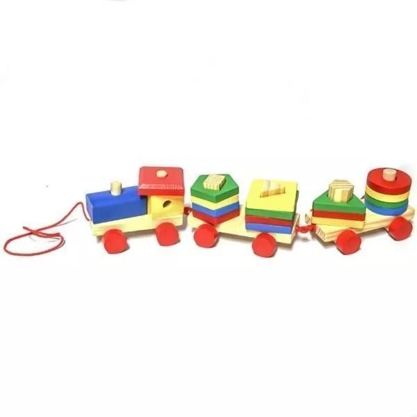 Tren De Madera Forma Geométrica Didáctico Para Niños-2
