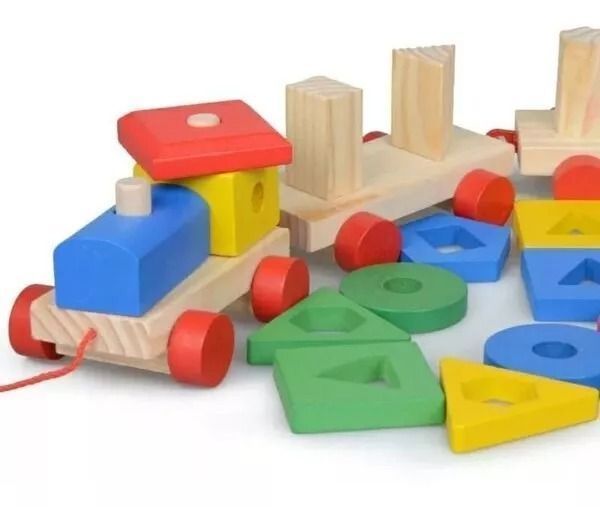 Tren De Madera Forma Geométrica Didáctico Para Niños-3