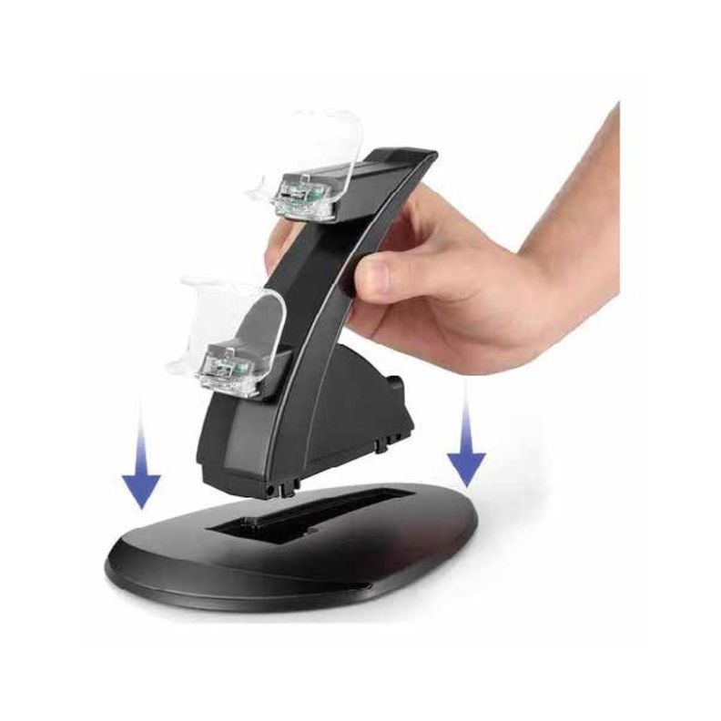 Soporte Cargador Joystick PS4 2 Puertos Carga USB-1